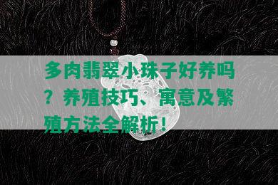 <strong>多肉翡翠小珠子好養嗎？養殖技巧、寓意及繁殖方法全解析！</strong>